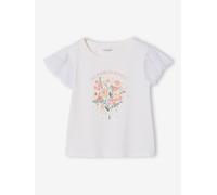 Tee-shirt manches courtes fleuri blanc 4A