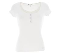 Tee Shirt Manches Courtes Guess Ss Karlee Jewel Btn Henley Blanc L