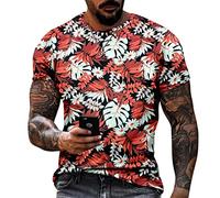 Tee Shirt Manches Courtes Imprimé Homme été décontracté col Rond Manches Courtes Hawaii 3D Impression t-Shirt Chemisier Hauts t-Shirt