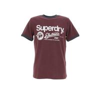 Tee Shirt Manches Courtes Superdry Vintage Cl Ringer Mc Tee Bdx Bordeaux S