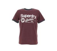 Tee shirt - SUPERDRY - Vintage cl ringer - 60% Coton - Manches courtes - Bordeaux