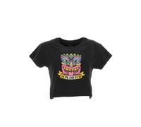Tee Shirt Manches Courtes Von Dutch Vd Crop Top Et Print Devant Strass Noir S