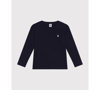 Tee-shirt manches longues en côte enfant fille / garçon Petit Bateau - bleu - Taille 10 ans 10A bleu marine