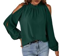Tee Shirt Manches Longues Femme Col en V Haut Femme Chic et Elegant à Mancherons été Couleur Unie Haut Femmes Sport Hauts Chemises Amples de Base Shirts T Shirts Hauts Tuniques De Base D'été Lâches