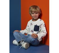 Tee-shirt manches longues HAPPY LA imprimé garçon blanc imprimé 3A