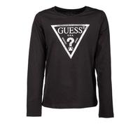 Tee shirt manches longues logo triangulaire noir Enfant GUESS 8 ans