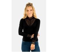 Tee shirt manches longues Only Tilde - Noir - Femme - Ajustée - Col arrondi S