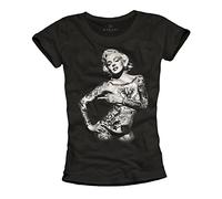 Tee Shirt Marilyns Tattoo Femme Noir Taille S