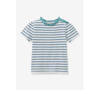 Tee-shirt marinière fille tissu Liberty® coton bio CYRILLUS manches courtes bleu 6A