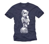 Tee Shirt Stromtrooper Tattoo Tshirt Homme Pin Up Girl Ink Wars Bleu L