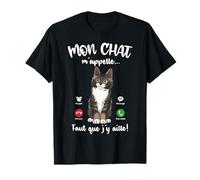 Tee Shirt Mon Chat m'appelle Humour Drole Femme Fille Chaton T-Shirt