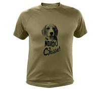 Tee Shirt, Mordu de Chasse, Beagle (XL,245, Vert)