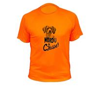 Tee Shirt, Mordu de Chasse, Epagneul (XL,240, Orange)