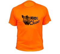 Tee Shirt, Mordu de Chasse, Sanglier (9/11,239, Orange)