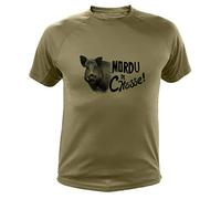 Tee Shirt, Mordu de Chasse, Sanglier (9/11,239, Vert)