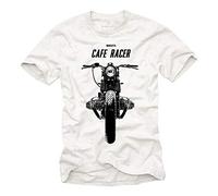 Tee Shirt Moto Cafe Racer Vintage Boxer Twin Homme Blanc M