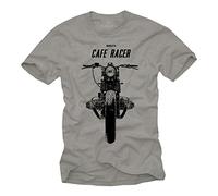 Tee Shirt Moto Cafe Racer Vintage Boxer Twin Homme Gris L