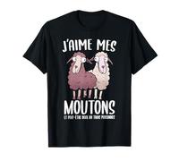 Tee Shirt Mouton Humour Femme Fille J'aime mes Moutons T-Shirt