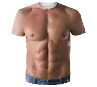 Tee Shirt Musculation Homme Motif 3D Imprimé Funky Muscle Unisexe Manches Courtes Col Round Chemises T-Shirt Casual Respirant Oversize Vintage Décontractés Streetwear Top Sport