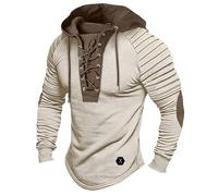 Tee Shirt Musculation Homme Original pour Polaire Survetement Tie-Dye Masque Sweatshirt Sweat Blanc Vêtements Marque Lot Doublé Sweat Pull Homme Zippé Beige L