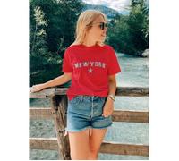 Tee shirt New York fille enfant rouge - - Rouge 5-6 ans