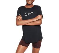 Nike - Kid's One Fitted Dri-Fit Short-Sleeve Top - T-shirt technique - M - black / white