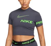 Nike Women's Shirt W NP DF Grx SS Crop Top, Gridiron/Green Strike, DX0078-015, M