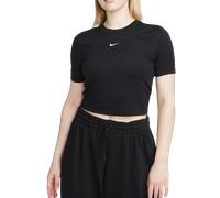 Nike Women's Shirt W NSW Essntl SLM CRP, Black/White, FB2873-010, L