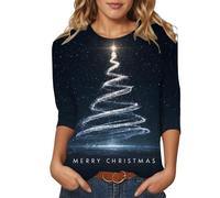 Tee Shirt Noël Femme Manche Longue Pull De avec Éclat Le Plus Moche Col V Tee-Shirt T-Shirt Sapin Père Chic Vêtement Noëls Modèle 2024 Vert Rigolo Gilet Paillettes