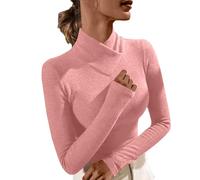 Tee Shirt Noir Femme Corps Ample Humour Noel Personnalisé Chemise de Noël Femme Grande Taille Irlandais Leopard Thermique Hiver Col Montant Col V Pull Grande Taille Rose XL