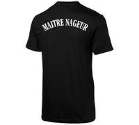 Tee Shirt Noir Maître Nageur Impression au Dos