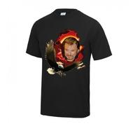 Tee shirt - NPZ - Johnny Halliday - Aigle noir - 100% coton - Manches courtes - Taille XS à 5XL XXXL