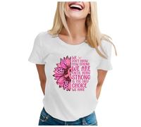 Tee Shirt Octobre Rose Femme,2025 Cancer du Sein de Sensibilisation au Cancer d'Octobre Pas Cher