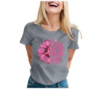 Tee Shirt Octobre Rose Femme,2025 Cancer du Sein de Sensibilisation au Cancer d'Octobre Pas Cher