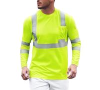 Tee Shirt Oversize Homme T-Shirt Professionnel pour Homme en Travail De Construction Fonctionnel avec Technologie Respirante Et SéChage Rapide Bande De SéCurité RéFléChissante Confort Optimal