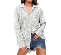 Tee Shirt Paillette Femme Disco 2025 Nouveau Tshirt Revers Manche Longue Tee Shirt avec Bouton T-Shirt De Bal Tshirt Carnaval Haut Sparkling Top Chic Hauts T-Shirt Femme Chic Et Elegant