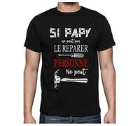 Tee Shirt Papy Cadeau Fête des Grand Pere Homme Humour T Shirt Papi Bricoleur Medium Noir