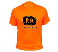 Tee Shirt, Pattes de Sanglier, Traqueur (M,1020, Orange)