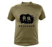 Tee Shirt, Pattes de Sanglier, Traqueur (XL,1020, Vert)