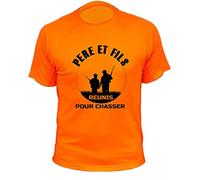 Tee Shirt, Père et Fils réunis pour chasser (XXL,414, Orange)