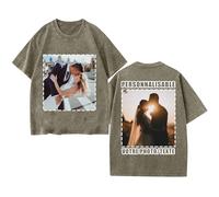 Tee Shirt Personnalisable avec Photo Texte, T Shirt Personnalisé Deux Face, 100% Coton, Vintage Style lavé, Tee Shirt Personnalisé Homme Femme, pour Couples Famille Amis Équipe