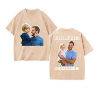 Tee Shirt Personnalisable avec Photo Texte, T Shirt Personnalisé Deux Face, 100% Coton, Vintage Style lavé, Tee Shirt Personnalisé Homme Femme, pour Couples Famille Amis Équipe