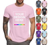 Tee Shirt Personnalisable Homme Pas Cher Cadeau Homme Personnalisé Photo/Texte/Logo T Shirt Personnalisé Entreprise/Événement Impression Avant/Arrière Tee Shirt Papa Maman Cadeau Anniversaire