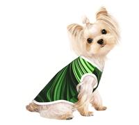 Tee-shirt pour animal domestique vert avec texture incurvée - Sans manches - Pour petit chiot et chaton - Pour l'intérieur et l'extérieur