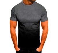 Tee Shirt pour Homme Col Rond Dégradé de Couleurs Été,T-Shirt et Tops de Sport Homme Coton,T Shirt Grande Taille Homme Pas Cher,Manches Courtes Homme pour Le Sport et Business Loisirs
