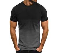 Tee Shirt pour Homme Col Rond Dégradé de Couleurs Été,T-Shirt et Tops de Sport Homme Coton,T Shirt Grande Taille Homme Pas Cher,Manches Courtes Homme pour Le Sport et Business Loisirs