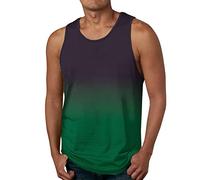 Tee Shirt pour Homme Marcel Manches Débardeurs avec Col Rond avec dégradé de Couleur Golf Maillot De Corps Respirant T-Shirt Gilets Homme De Fitness Vacances