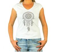 Tee Shirt pour moto Femme L'Entourloop DreamCatcher Blanc taille S S