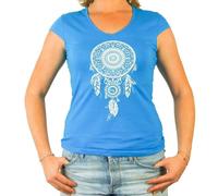 Tee Shirt Pour Moto Femme L'entourloop Dreamcatcher Bleu Taille L