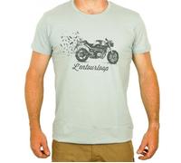 Tee Shirt pour moto Homme L'entourloop Birdy Gris taille L L